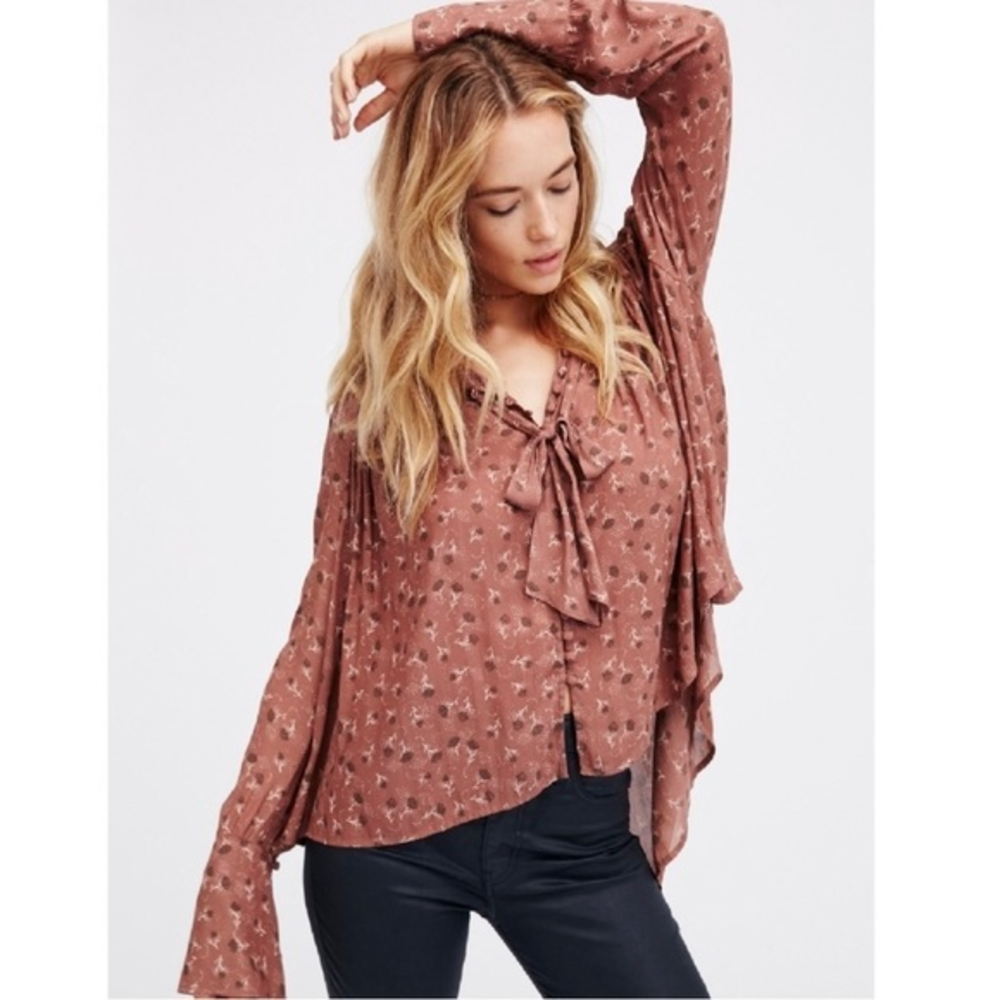 Free People Modern Muse retro 70s Blouse
